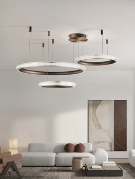 Люстра в скандинавском стиле для гостиной простой круг, супер яркие минималистичные светильники для столовой
